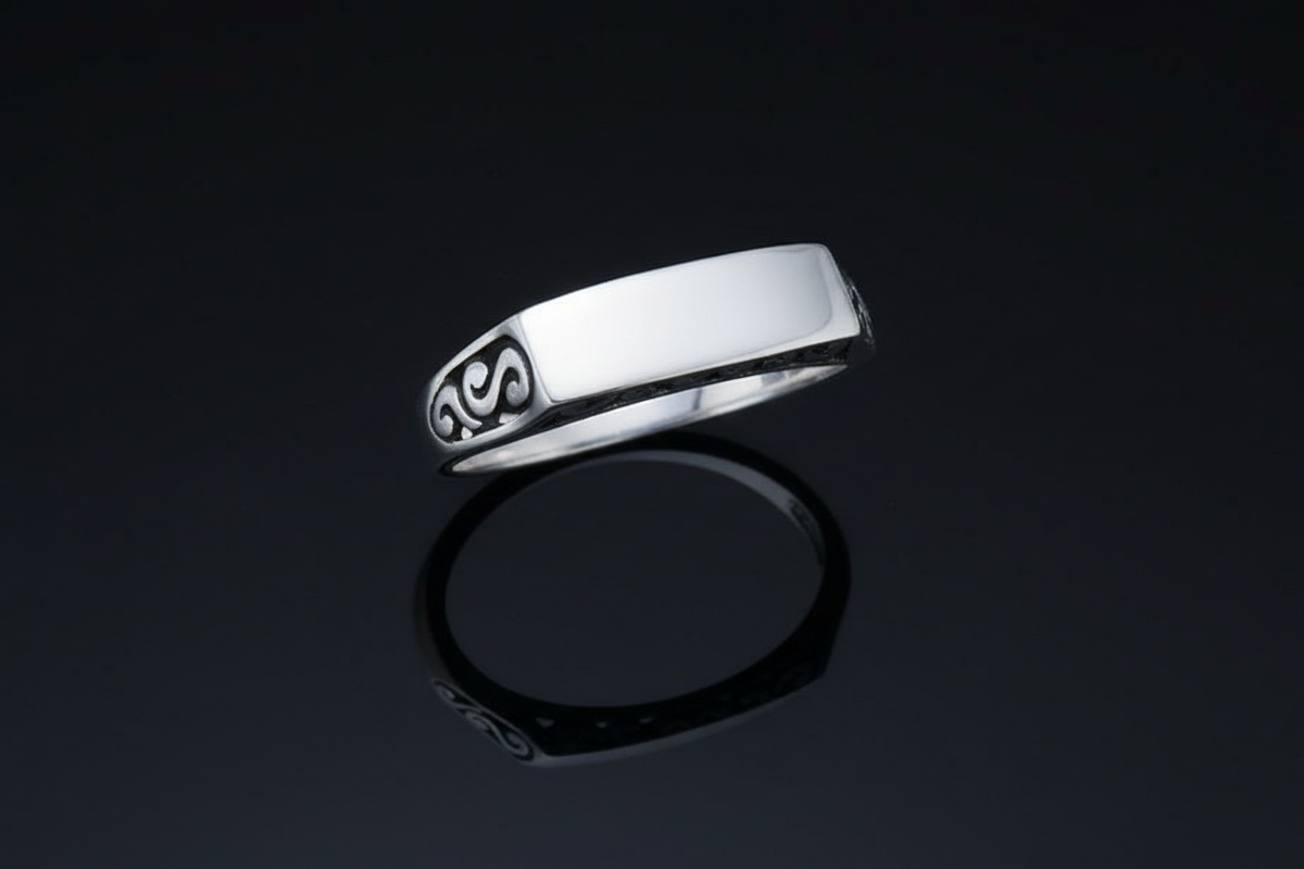 Oxidized Sterling Silver Design Ring