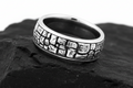 Stonework Men's Wedding Ring – Sterling Silver