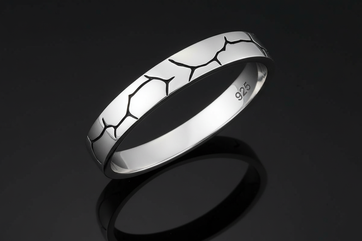 Oxidized Sterling Silver Design Ring