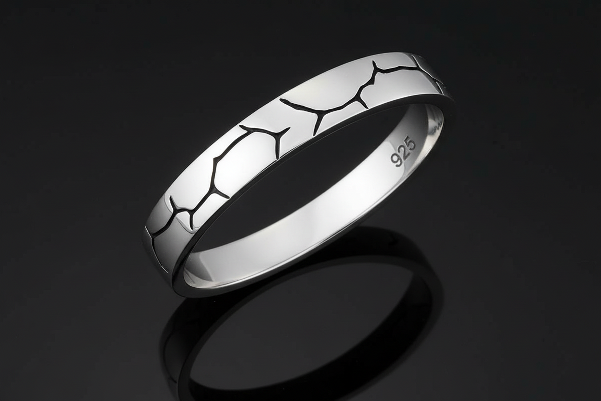 Oxidized Sterling Silver Design Ring
