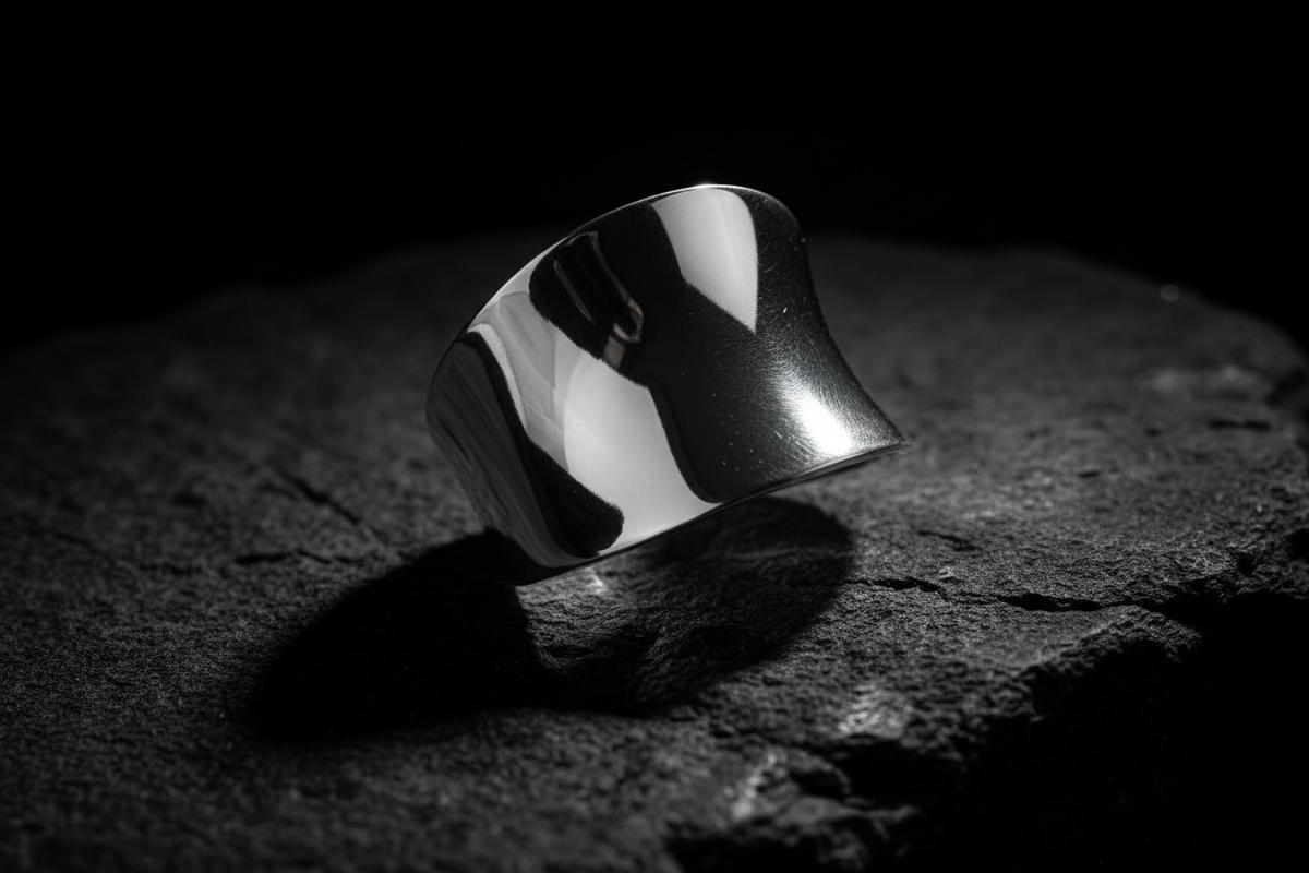 Solid Sterling Silver Concave Ring