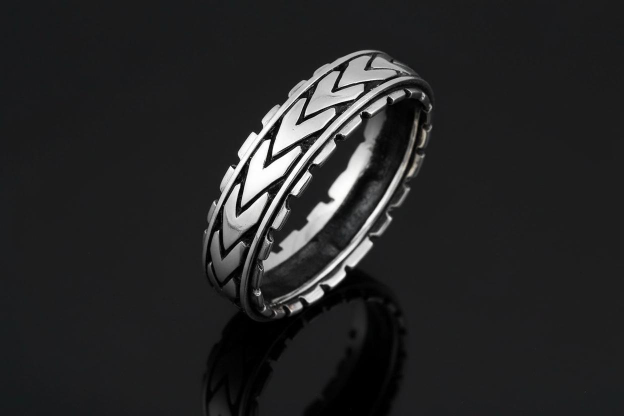 The Arrowhead Simple Men's Ring, Double Crown Heartrd Sterling Silver Men's Ring, Gift for him, Engagement Band for Men, Unisex, Wedding