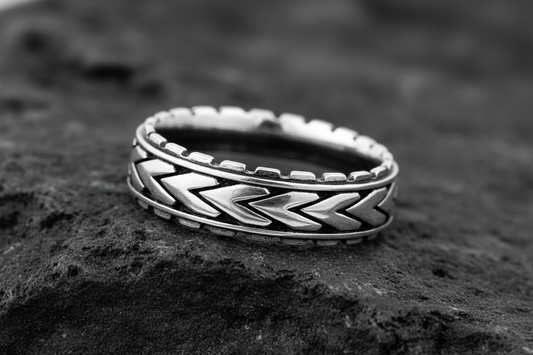 The Arrowhead Simple Men's Ring, Double Crown Heartrd Sterling Silver Men's Ring, Gift for him, Engagement Band for Men, Unisex, Wedding