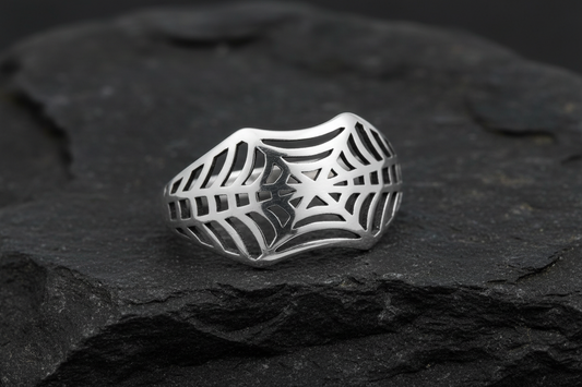 Spider Web Sterling Silver Ring