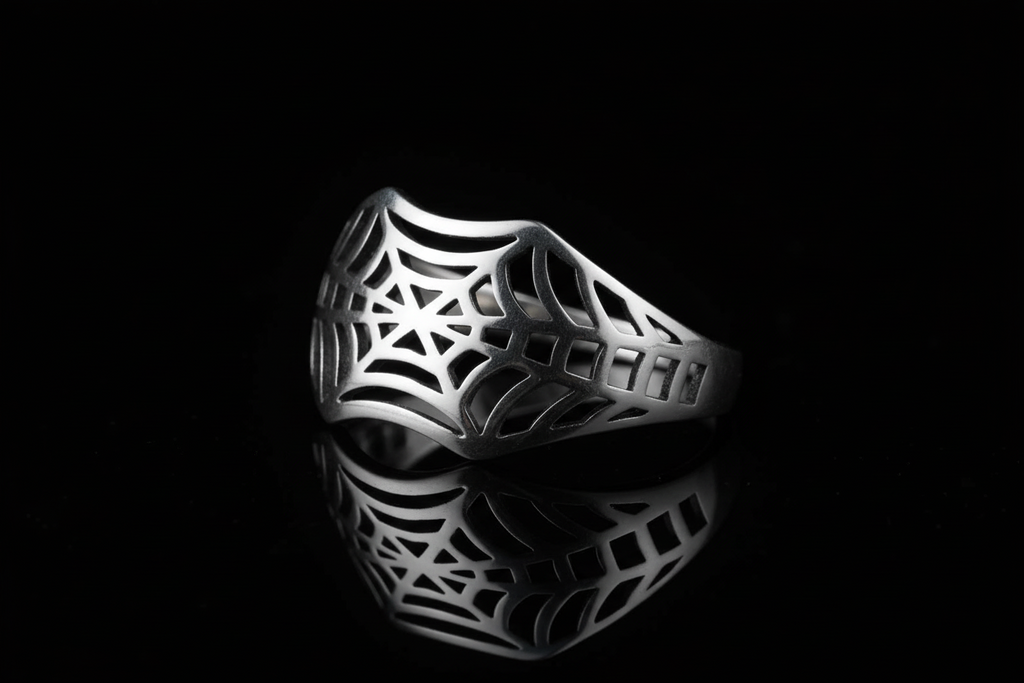 Spider Web Sterling Silver Ring