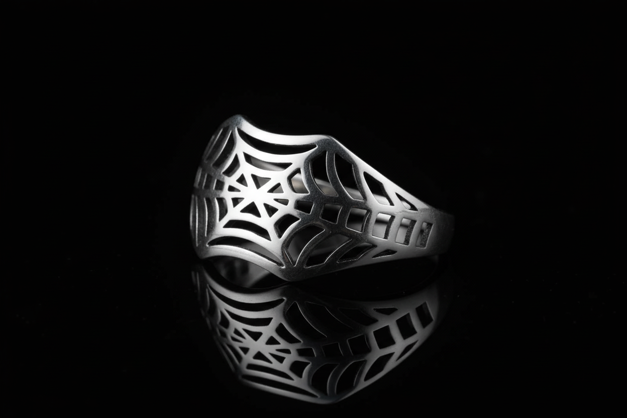 Spider Web Sterling Silver Ring