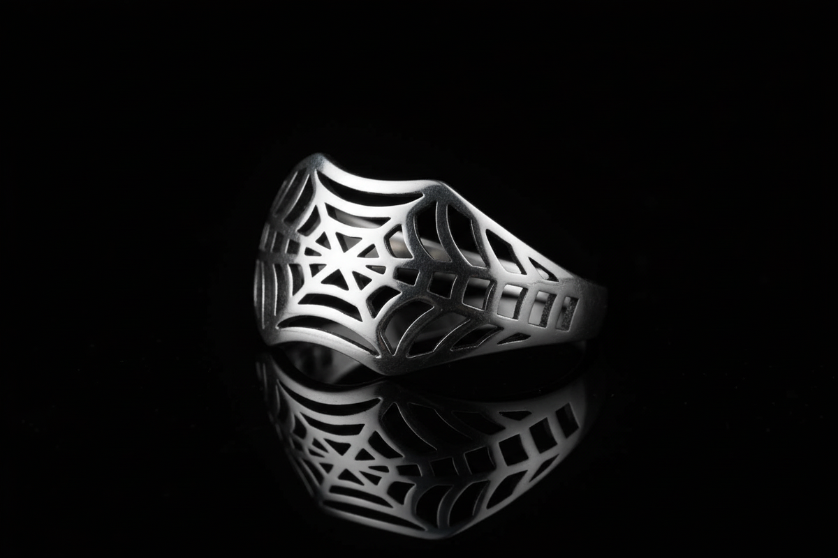 Spider Web Sterling Silver Ring
