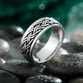 Meditation Braided Men's Spinner Ring – Sterling Silver