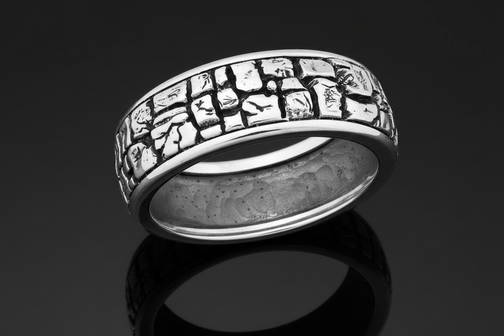 Stonework Men's Ring – 925 Sterling Silver with 8.2mm Band Width