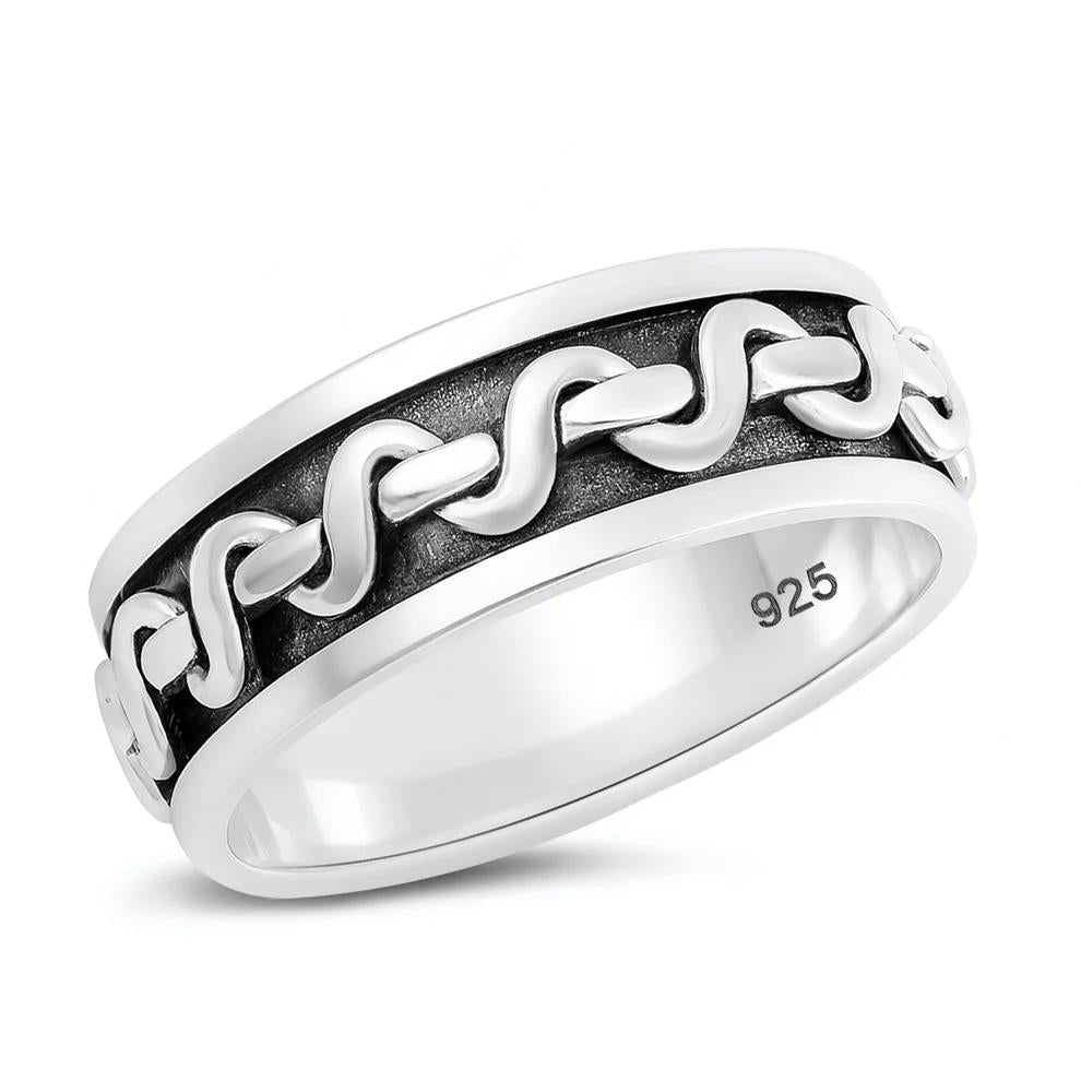 Fidget Spinner Silver Ring Band
