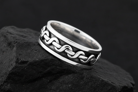 Fidget Spinner Silver Ring Band