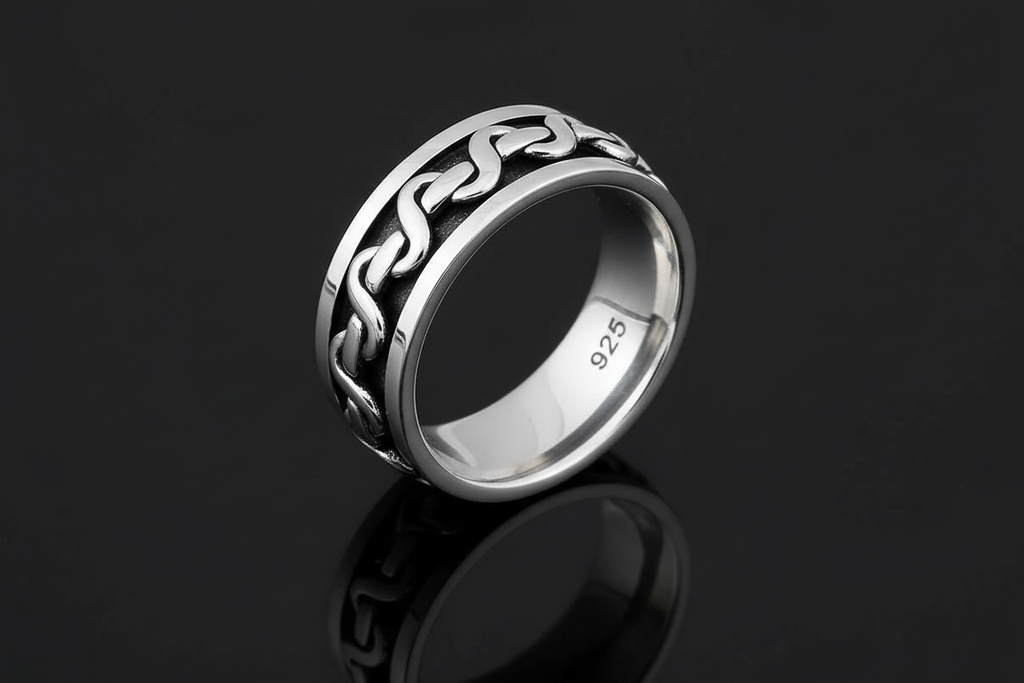 Fidget Spinner Silver Ring Band