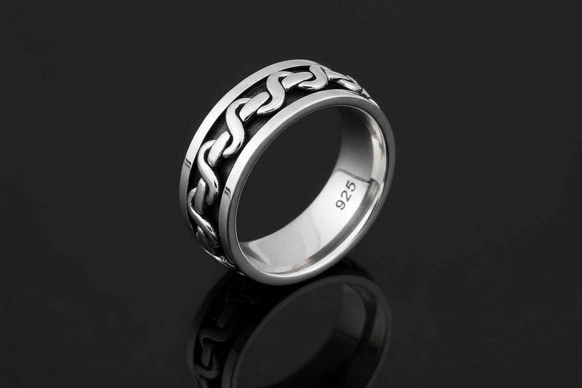 Fidget Spinner Silver Ring Band