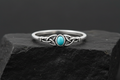 Oxidized Celtic Turquoise Ring – Sterling Silver