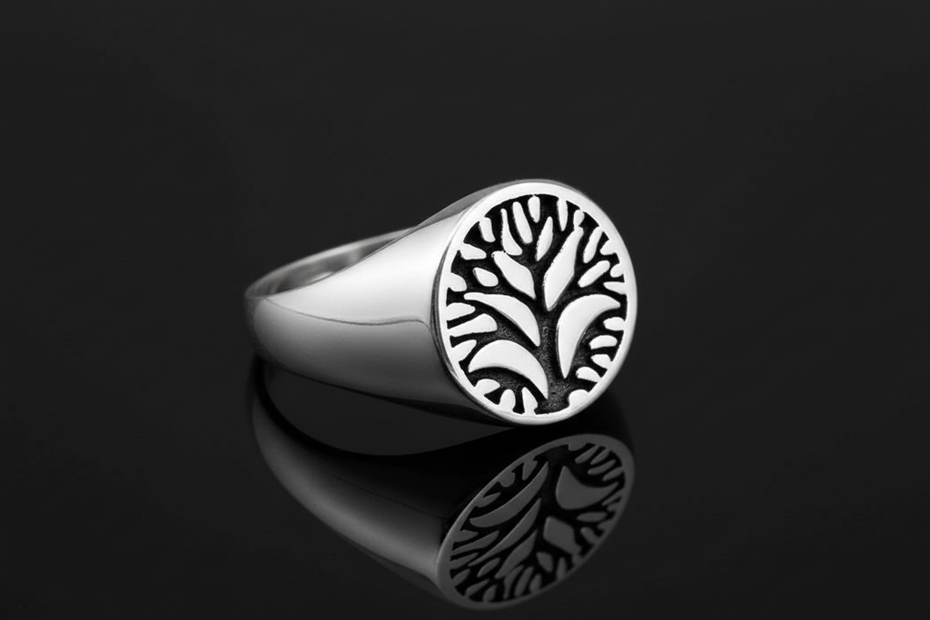 Tree of Life Men's Wedding Ring – Sterling Silver