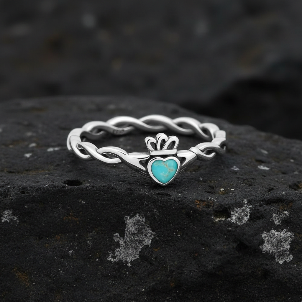 Vine Claddagh Ring – Sterling Silver
