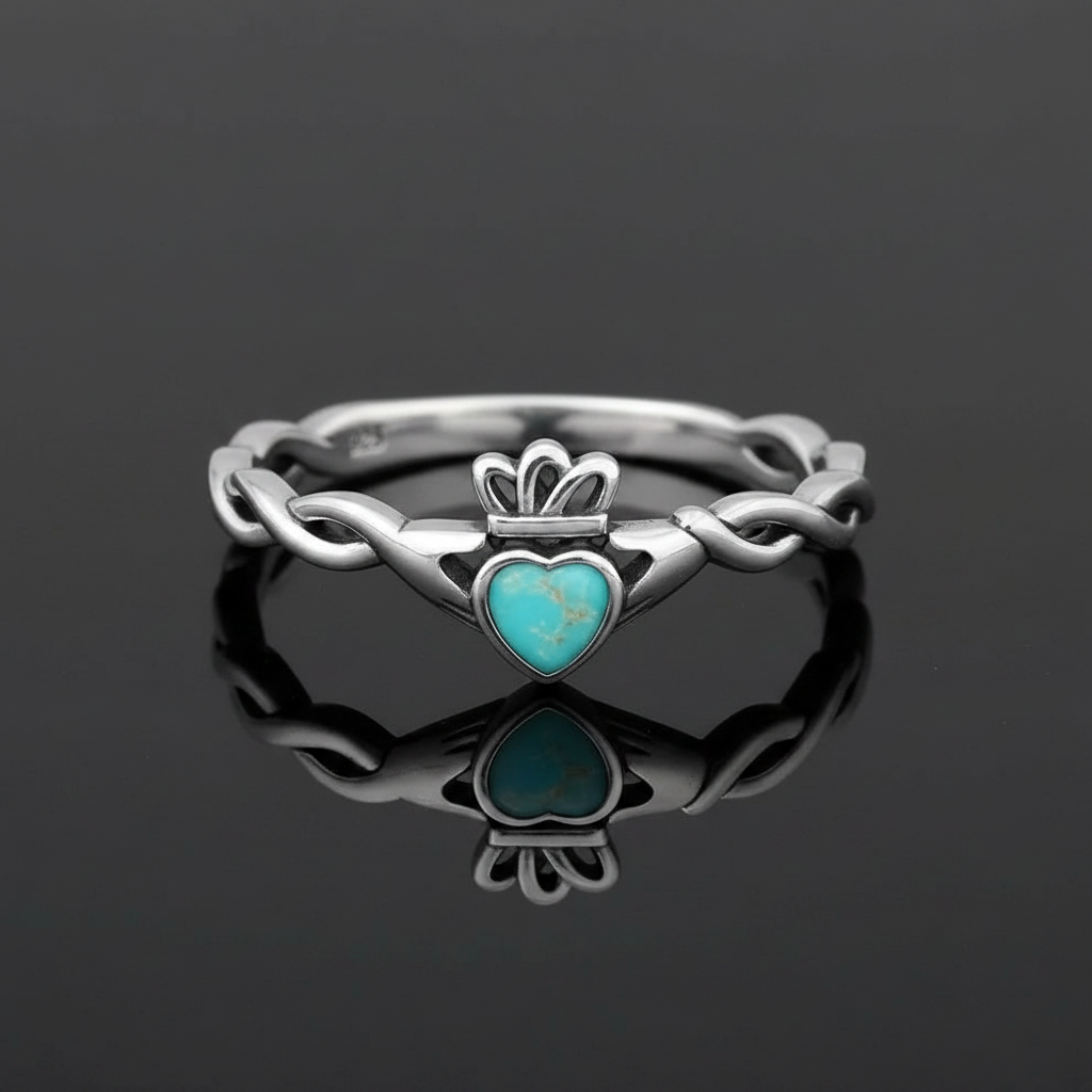 Vine Claddagh Ring – Sterling Silver