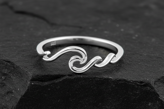 Sterling Silver Waves Ring, Rolling Wave Ring, Beach Wave Ring, Ocean Tide Ring, 925 Stamped, Summer Ring, non tarnish jewelry