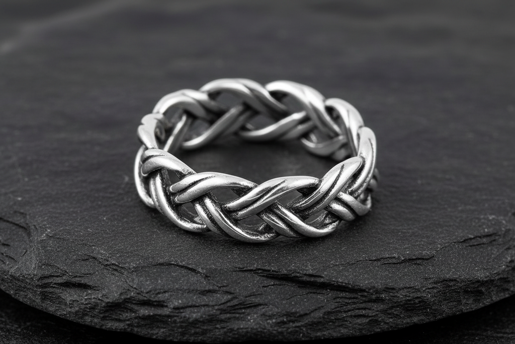Love Intertwined Braided Sterling Silver Men's Ring