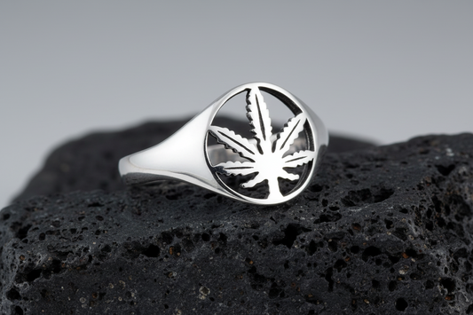 Marijuana Ring Sterling Silver Men & Women's Ring