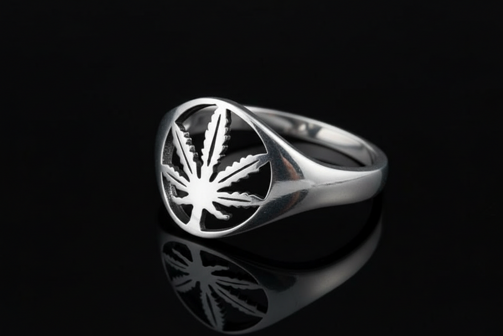 Marijuana Women's Ring – Sterling Silver