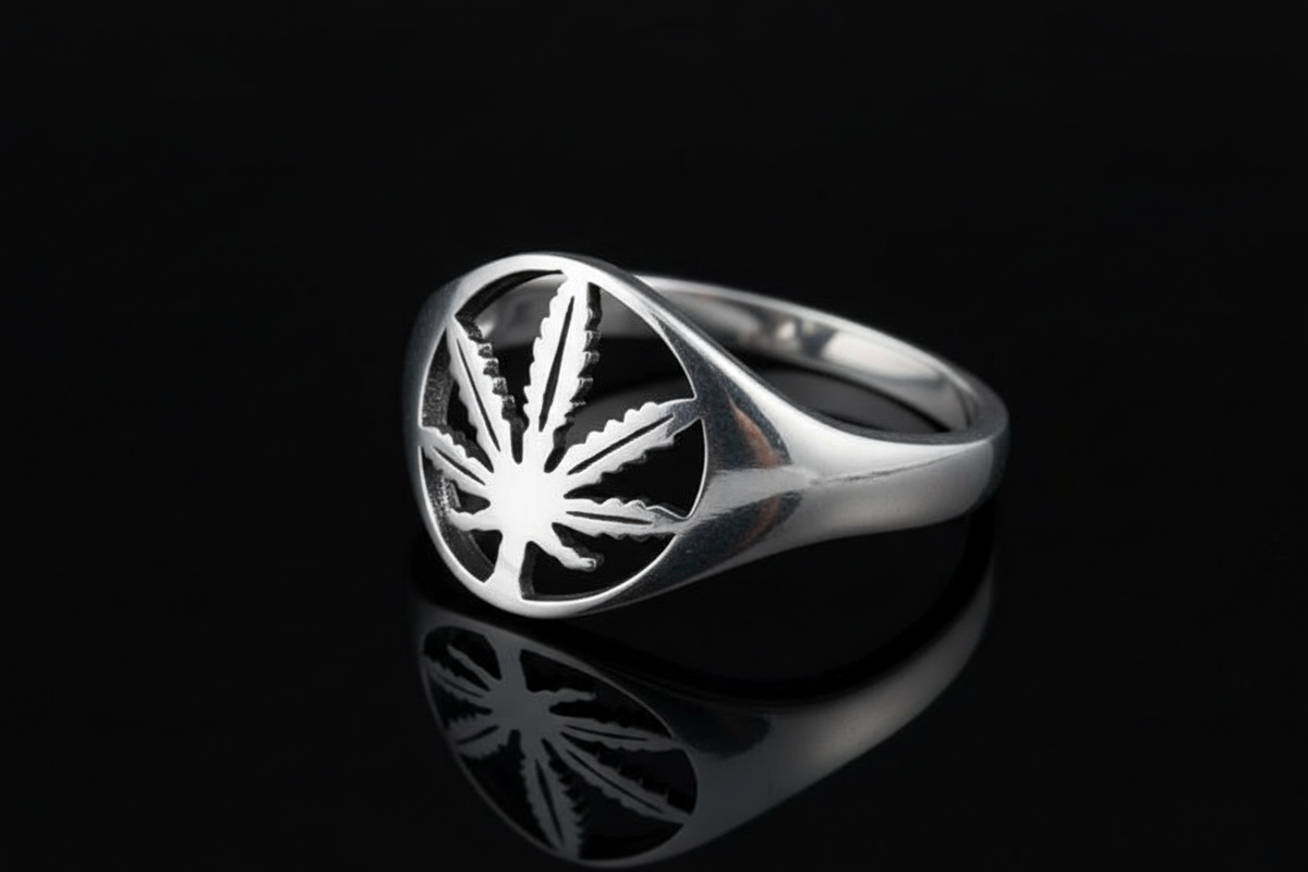 Marijuana Women's Ring – Sterling Silver