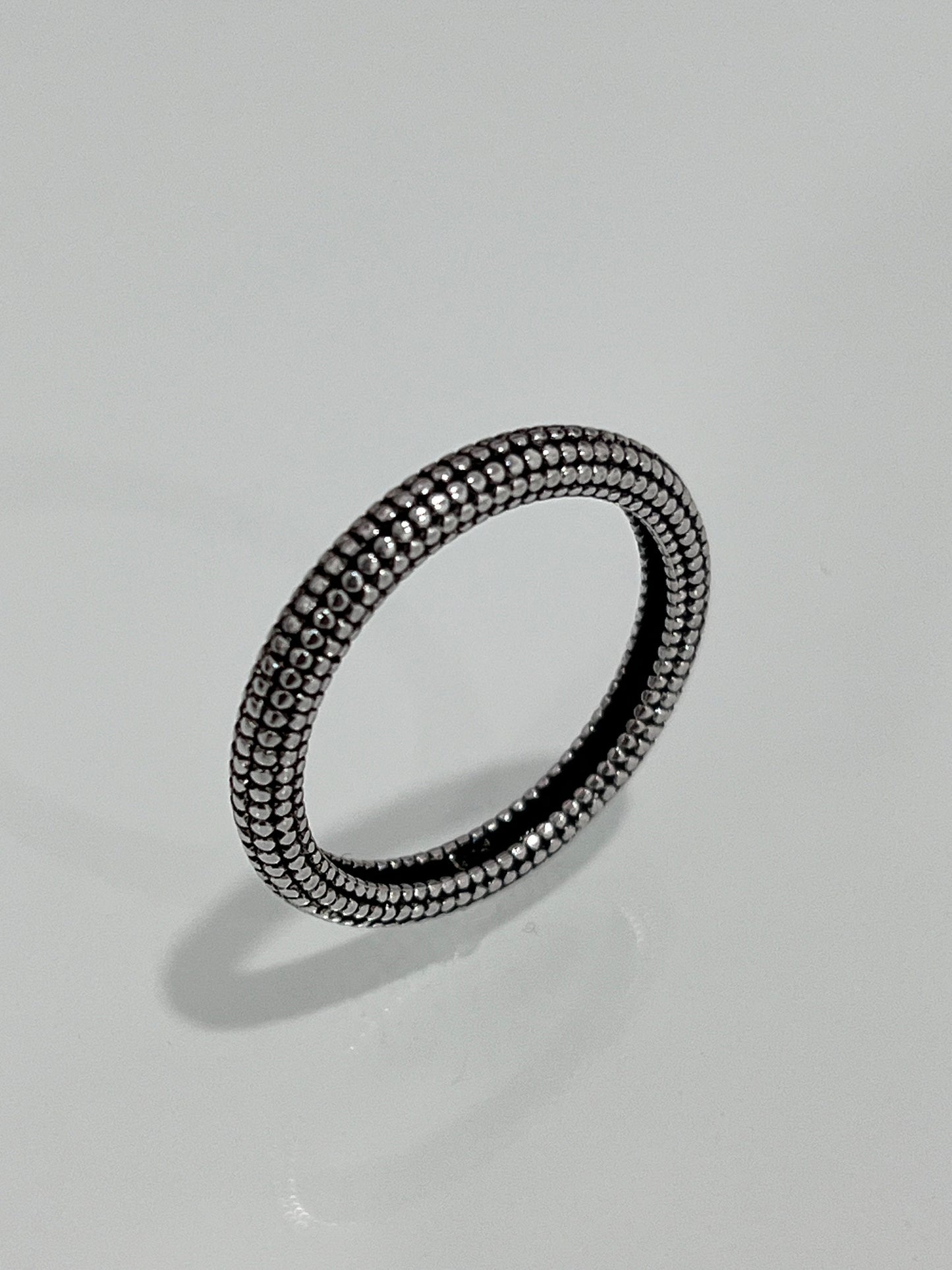 Beaded Ring, Sterling Silver Band Unisex Band