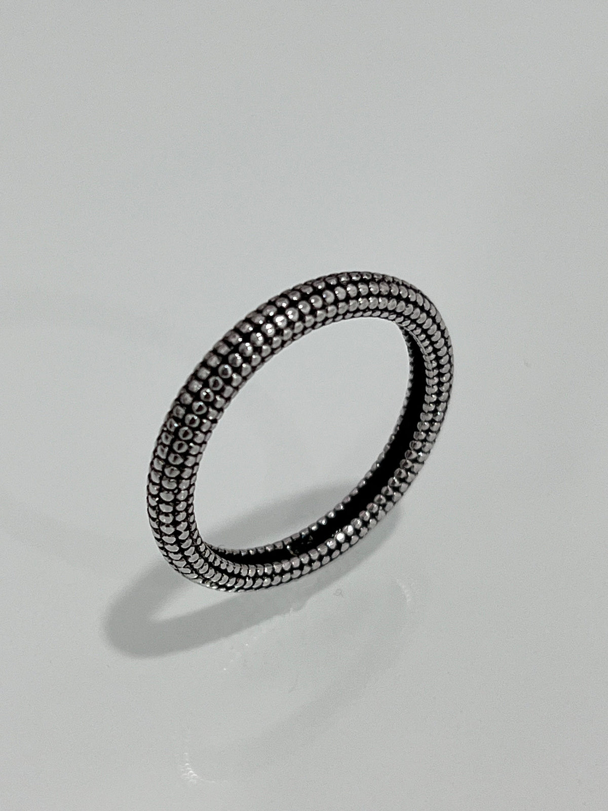 Beaded Unisex Ring – Sterling Silver