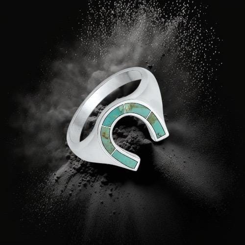 Horseshoe Turquoise Ring – Sterling Silver