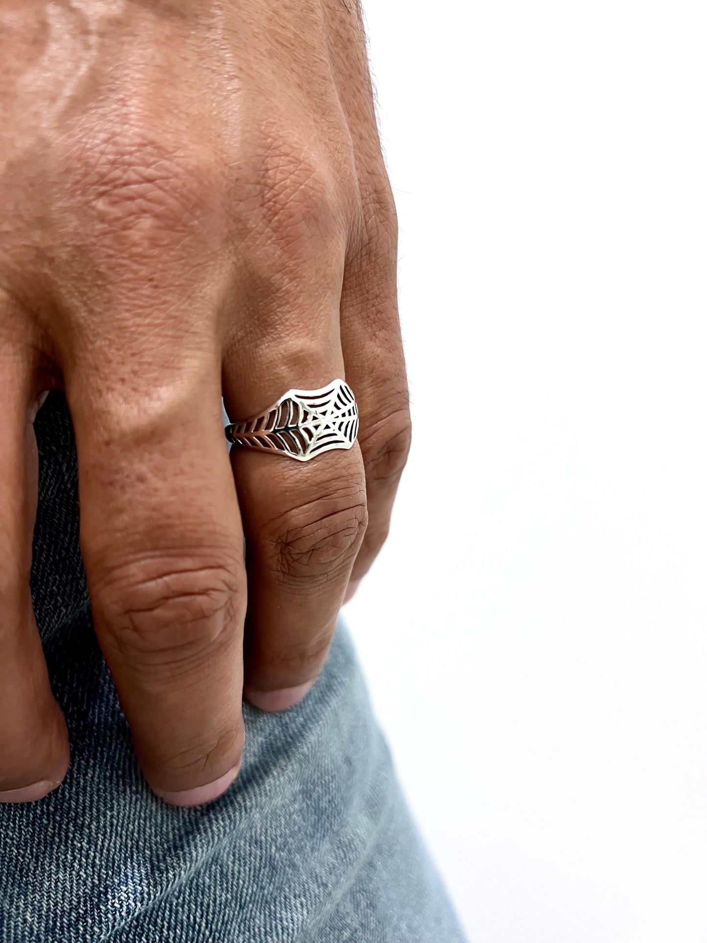 Spider Web Sterling Silver Ring