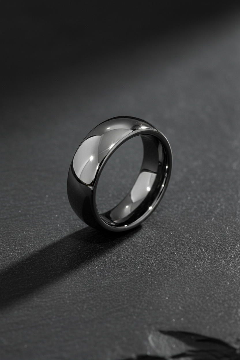 Scratch Gun Metal Unisex Wedding Ring – Tungsten