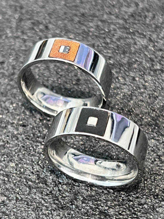 Men's Leather Signet Ring