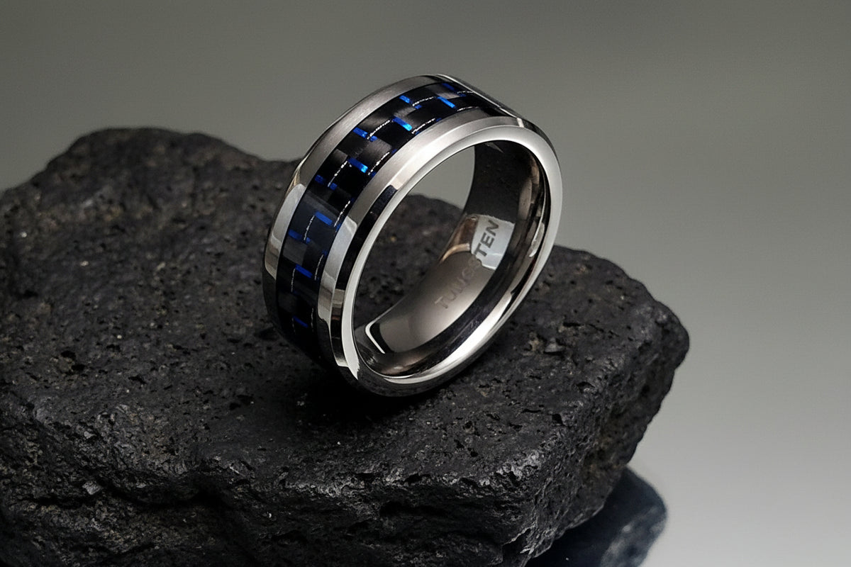 Men's Statement Ring – Tungsten with 8mm Band Width