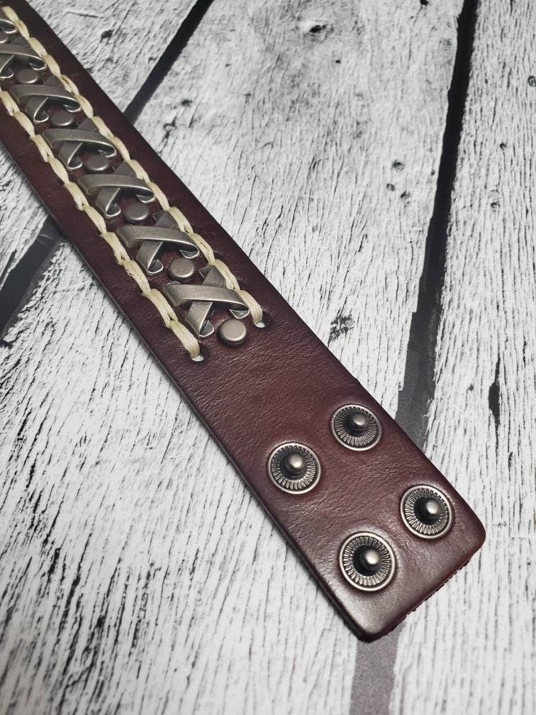 Handmade Brown Leather Bracelet