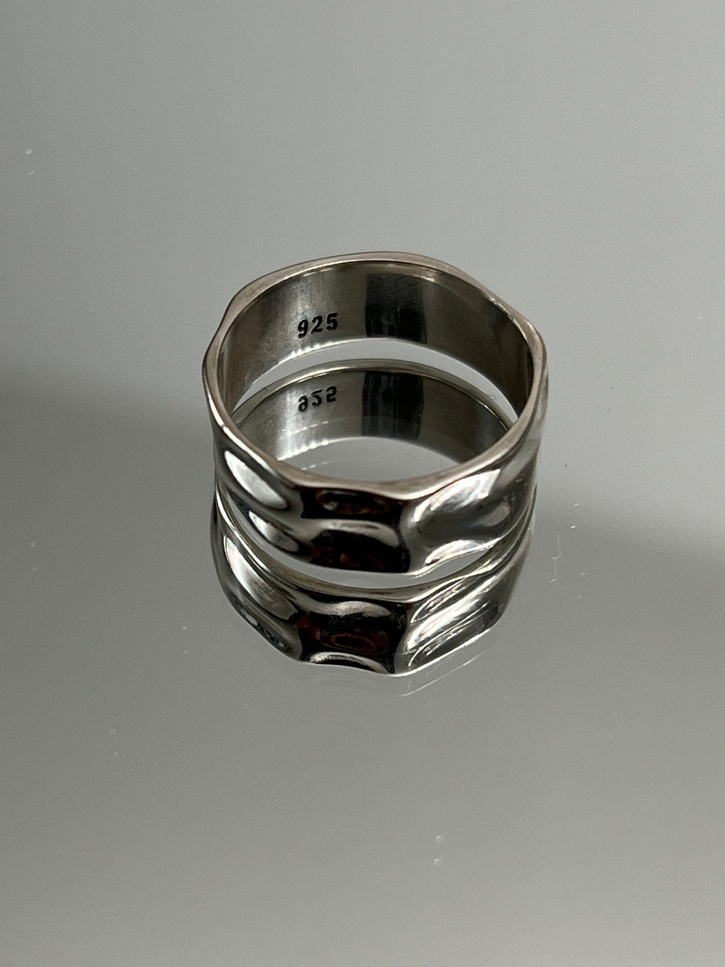 Hammer Double Crown Heart Sterling Silver Men's Ring