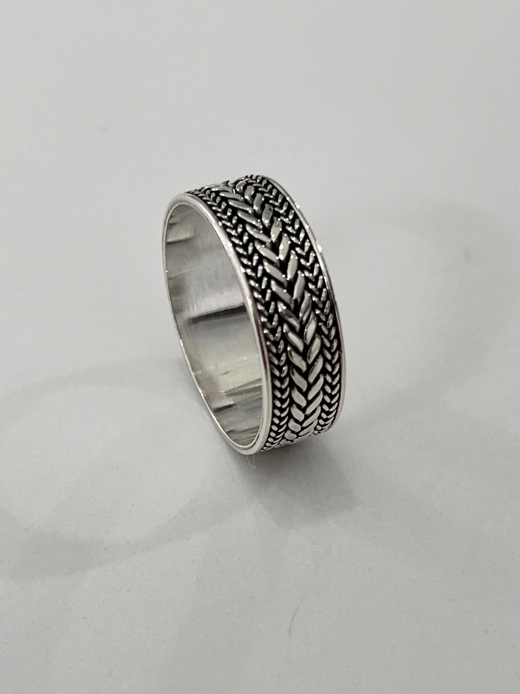 Men's Woven Leaves Sterling Silver