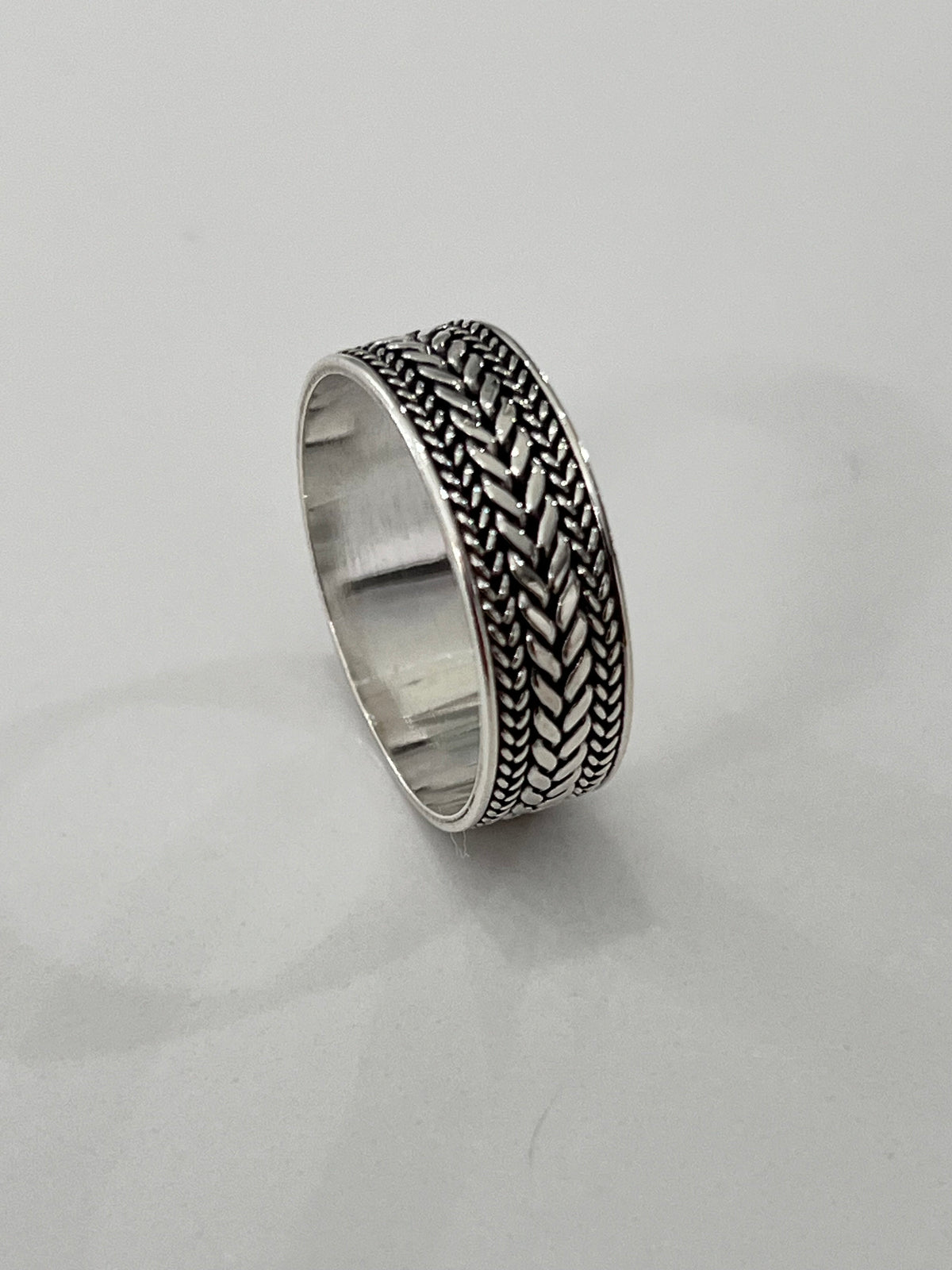 Men's Woven Leaves Sterling Silver