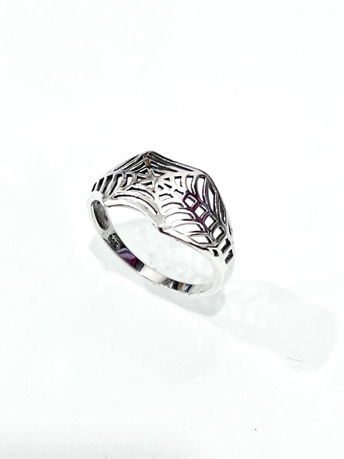 Spider Web Sterling Silver Ring