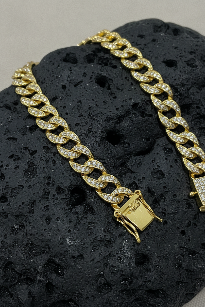 Gold Moissanite Bracelet – 925 Sterling Silver