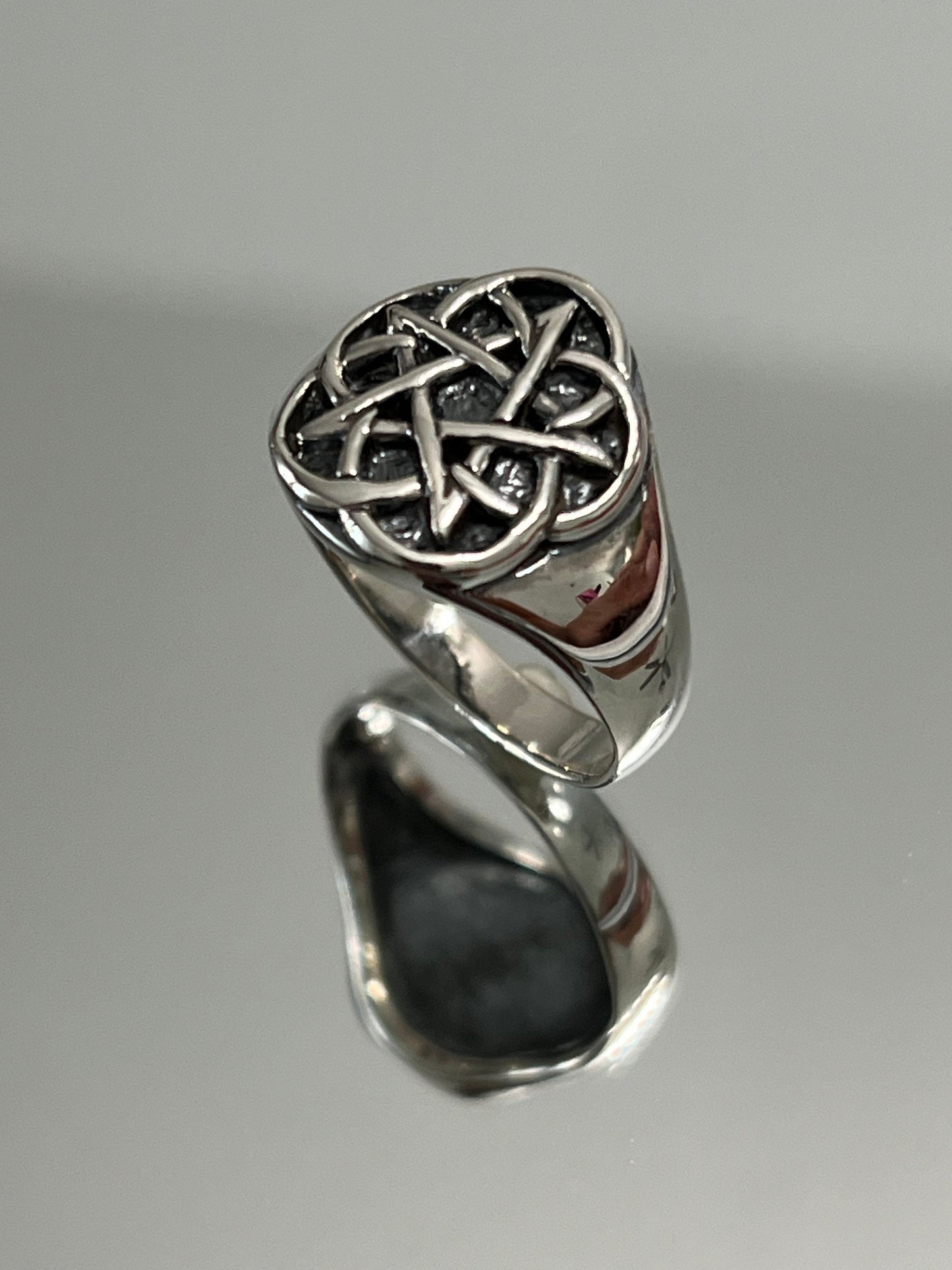 Star Ring, Sterling Silver Ring, Men's Band, 925 Silver, Pentagram, Greek