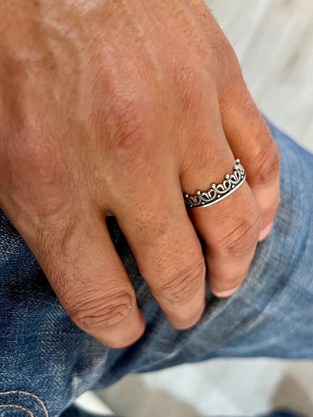 6mm Crown Ring with CZ – Sterling Silver