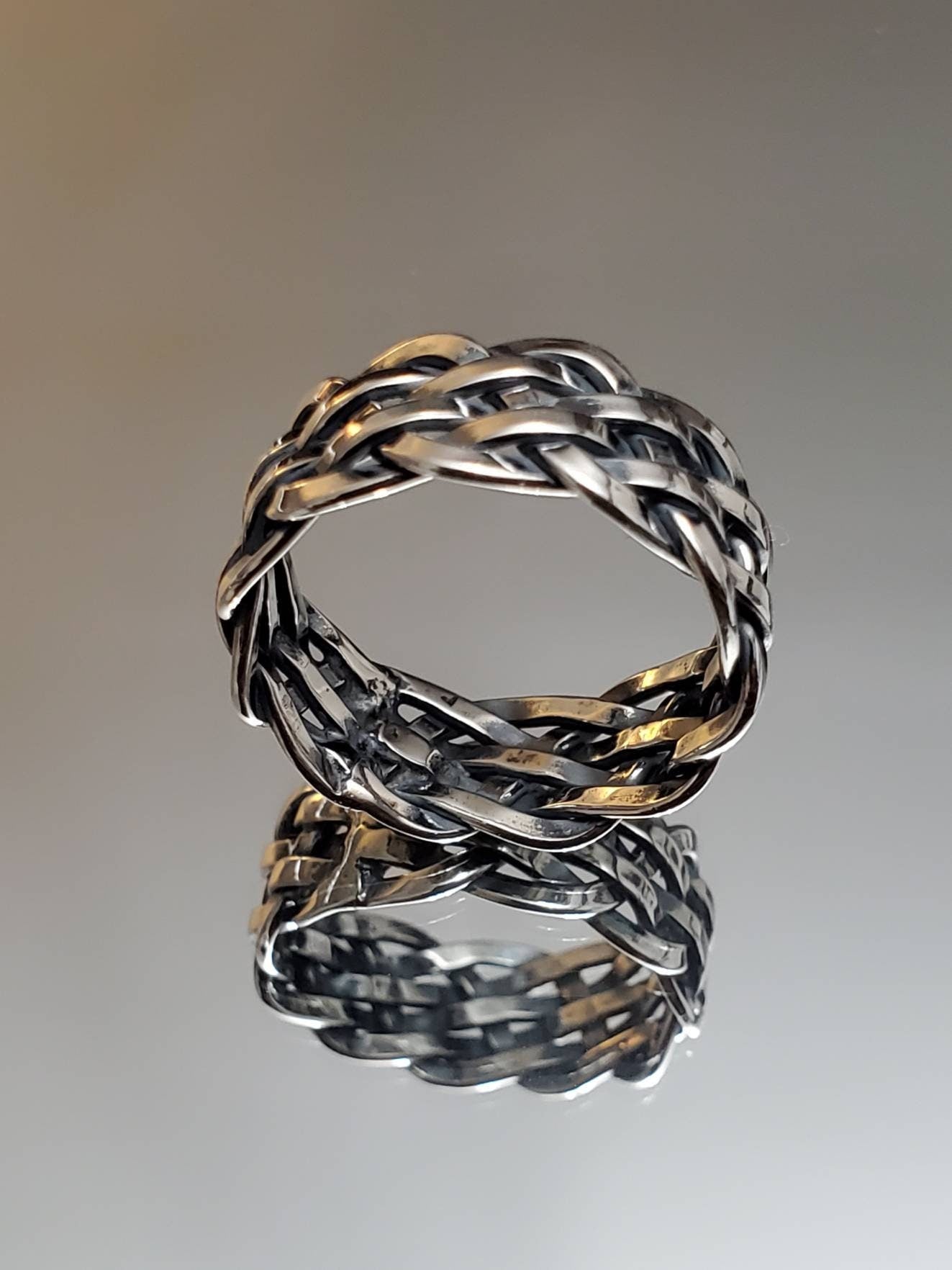 Oxidized Band Sterling Silver Men's Ring