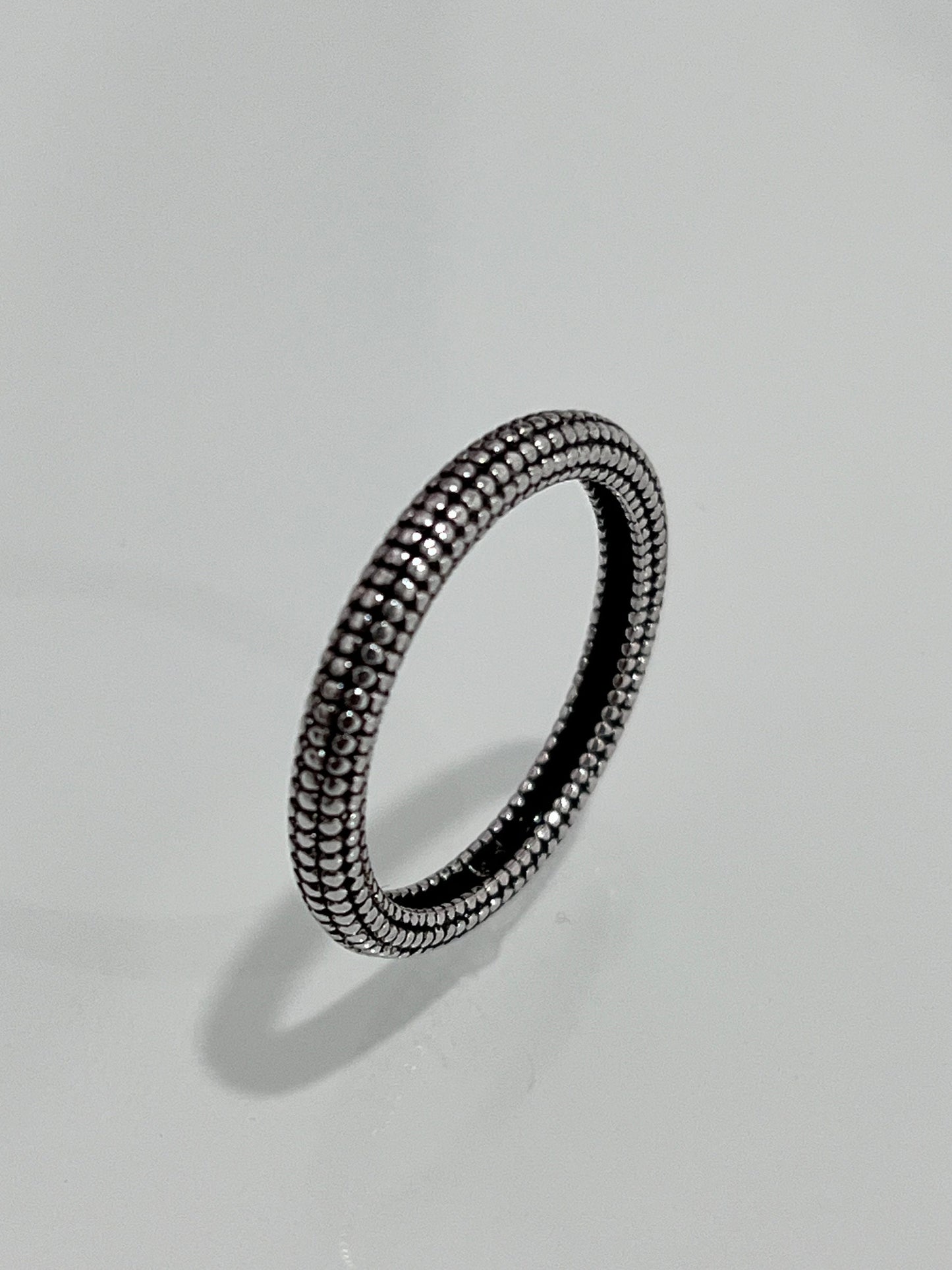 Beaded Ring, Sterling Silver Band Unisex Band