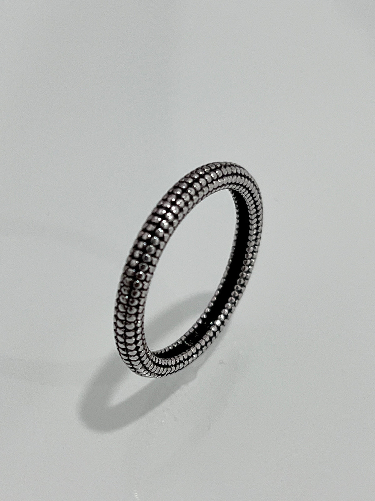 Beaded Unisex Ring – Sterling Silver