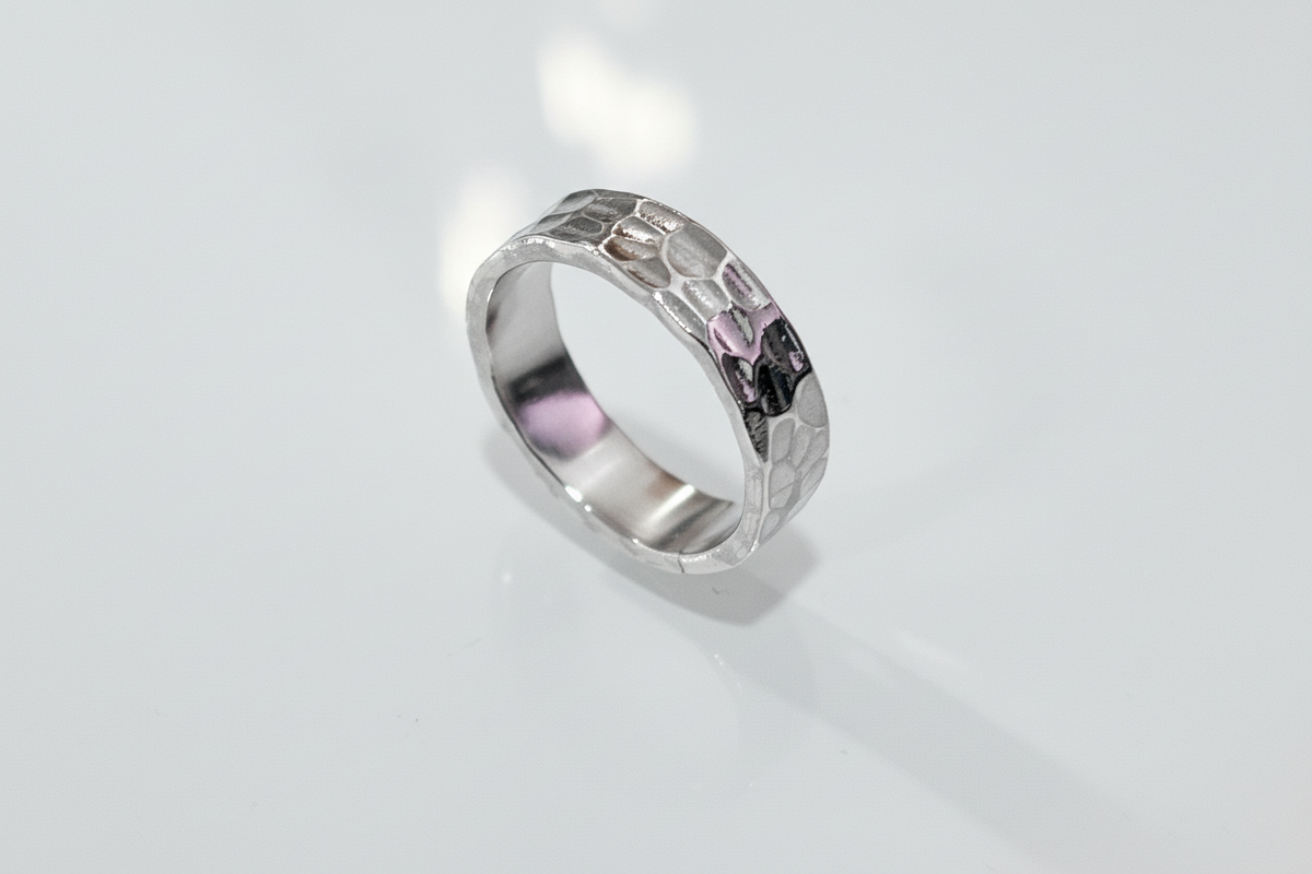 Hammer Band Sterling Silver Men's Ring