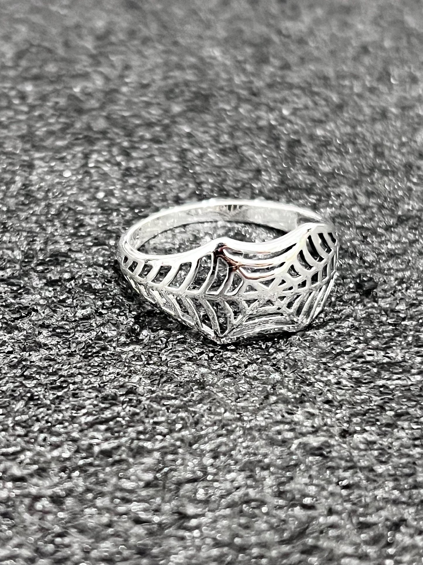 Spider Web Sterling Silver Ring