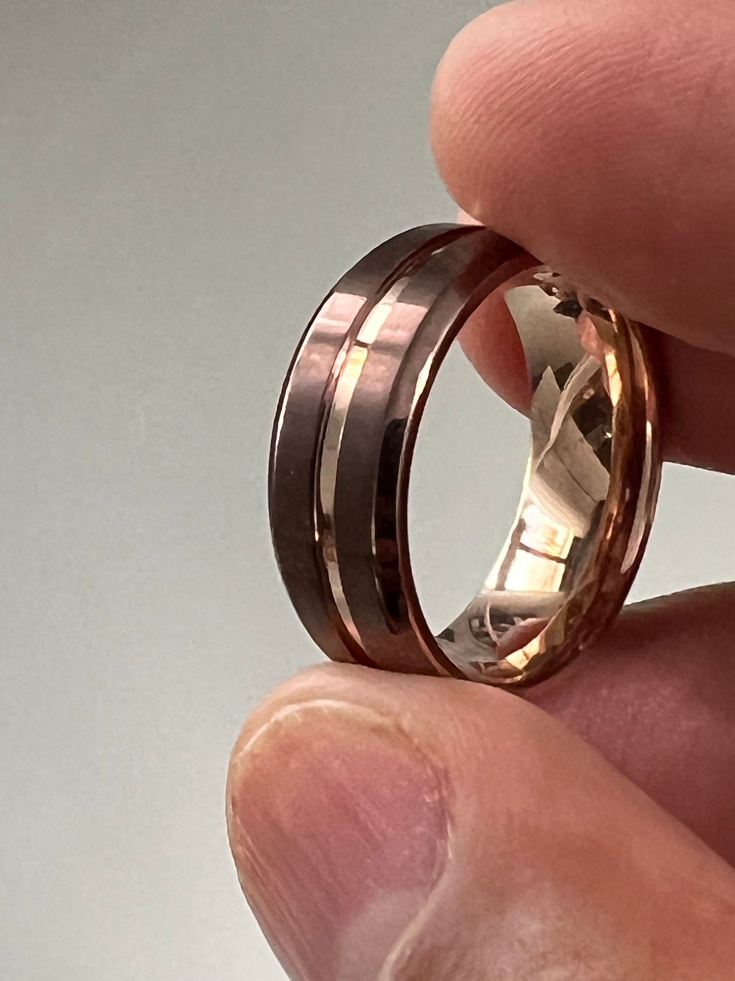 Rose Gold Titanium 8mm Men's Ring