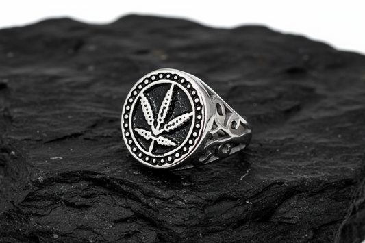 Marijuana Ring Stainless Steel Men's Ring