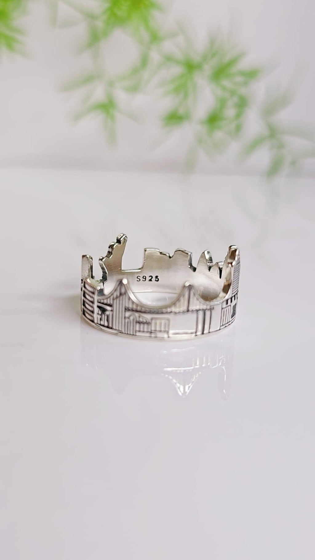 Skyline Men's Ring – Sterling Silver with 12mm Band Width