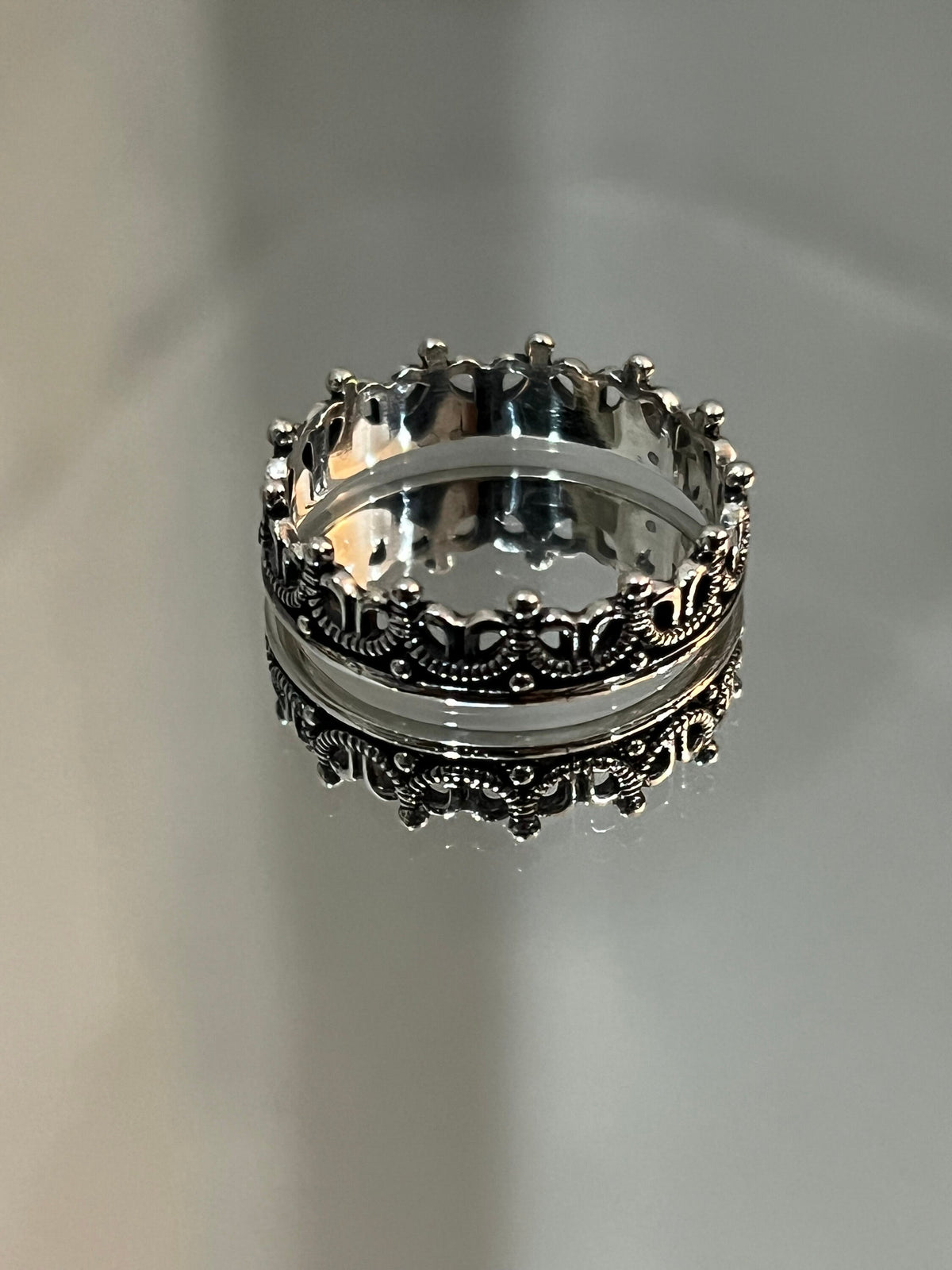 6mm Crown Ring with CZ – Sterling Silver